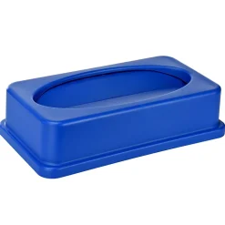 Plastic Recycle Bin and Lid, 23 Gallon, Blue, (477-R-BLU-PKG2)<Alpine Industries New