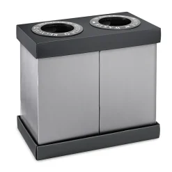 Plastic 2-Compartment Indoor Trash Can and Recycling Bin, 28 Gal., Black, 2/Pack (471-02-BLK-2PK)<Alpine Industries Hot