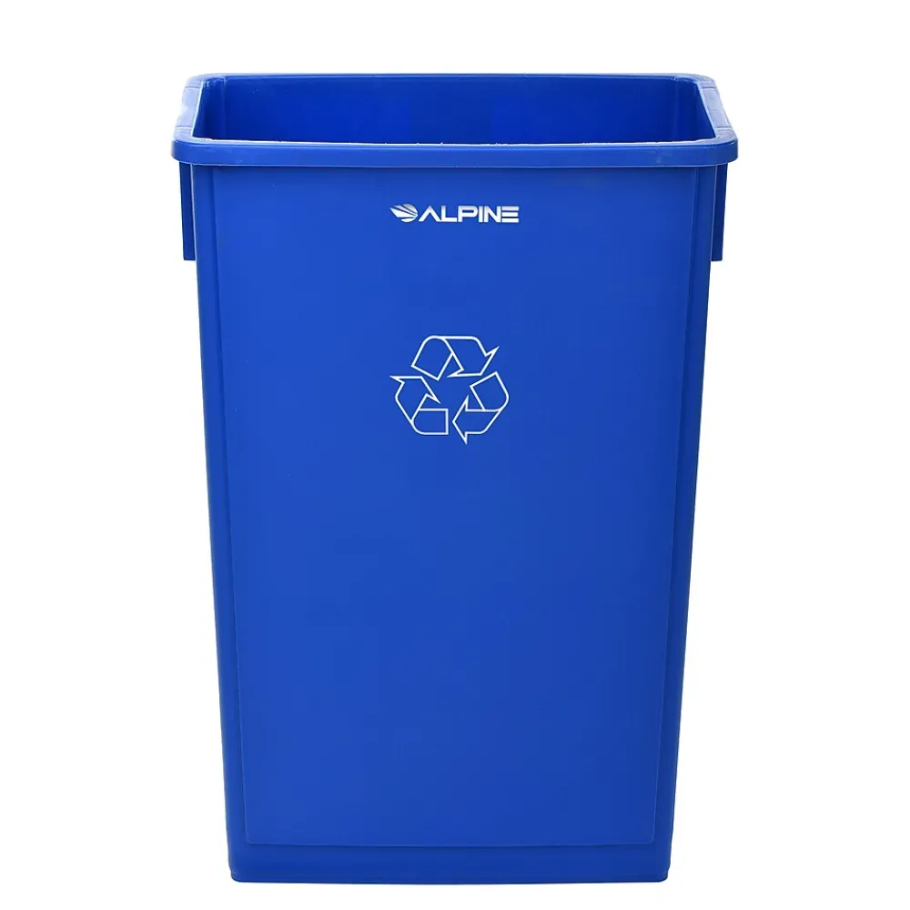 Plastic Indoor Slim Trash Can with Lid, 23 Gallon, Multicolored, 3/Pack (477-PKD1)<Alpine Industries