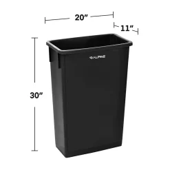 Plastic Trash Can with Lid, 23 gallon, Black, 2/Pack (477-BLK-PKG1-2)<Alpine Industries Best