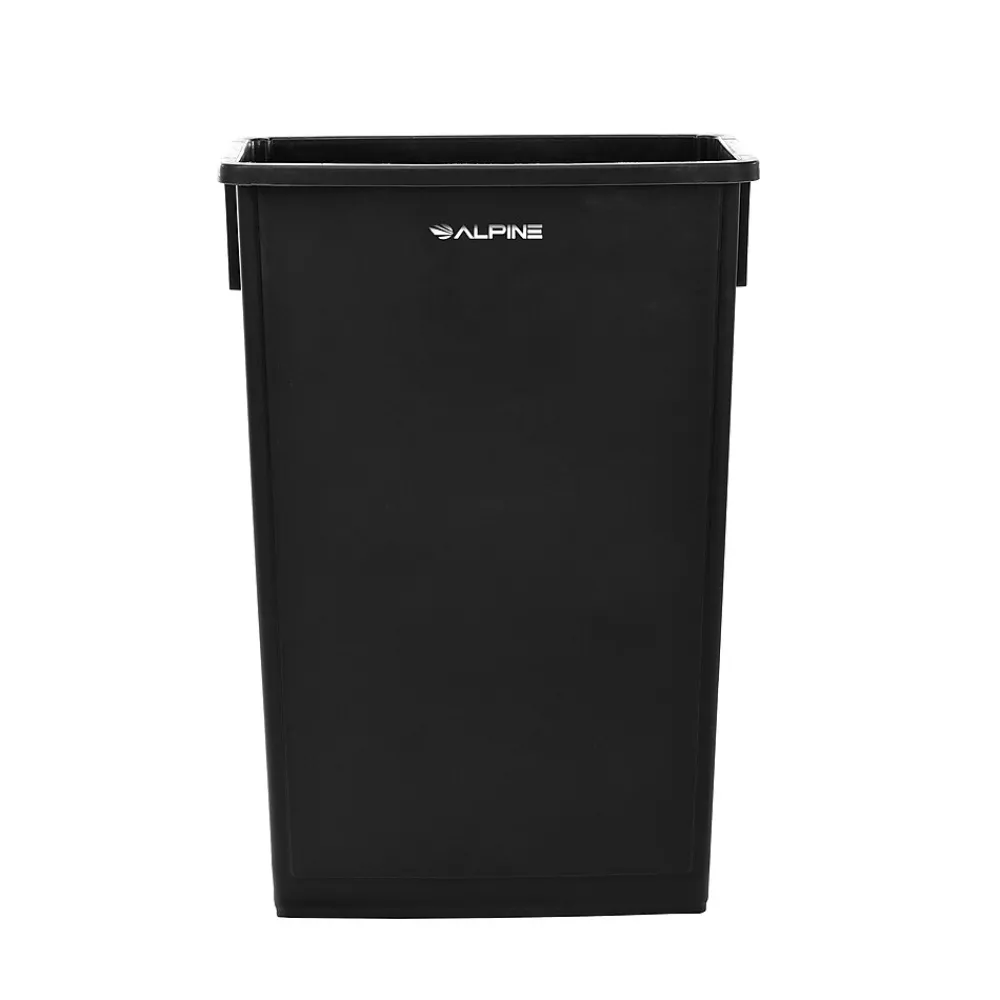 Plastic Trash Can with Lid, 23 gallon, Black, 2/Pack (477-BLK-PKG1-2)<Alpine Industries Best