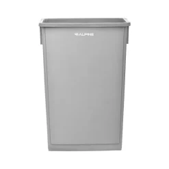 Polypropylene Commercial Indoor Trash Can with Dolly, 23-Gallon, Gray, 3/Pack (ALP477-GRY-3PKD)<Alpine Industries Clearance