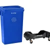Polypropylene Commercial Indoor Trash Can with Swing Lid and Dolly, 23-Gallon, Blue (ALP477-BLU2-PKD)<Alpine Industries Clearance