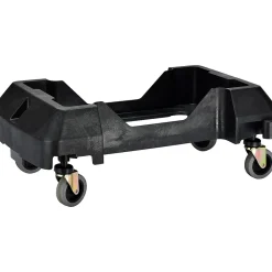 Polypropylene Commercial Indoor Trash Can with Swing Lid and Dolly, 23-Gallon, Blue (ALP477-BLU2-PKD)<Alpine Industries Clearance