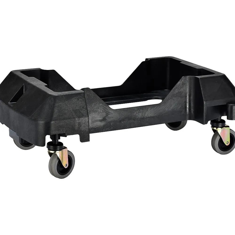 Polypropylene Commercial Indoor Trash Can with Swing Lid and Dolly, 23-Gallon, Blue (ALP477-BLU2-PKD)<Alpine Industries Clearance