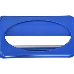 Polypropylene Commercial Indoor Trash Can with Swing Lid and Dolly, 23-Gallon, Blue (ALP477-BLU2-PKD)<Alpine Industries Clearance