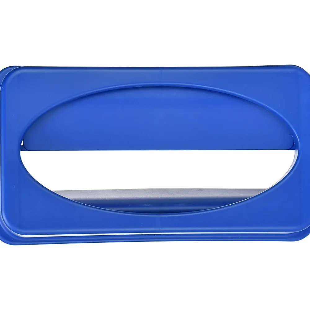 Polypropylene Commercial Indoor Trash Can with Swing Lid and Dolly, 23-Gallon, Blue (ALP477-BLU2-PKD)<Alpine Industries Clearance