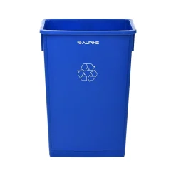 Polypropylene Commercail Indoor Trash Can with Slotted Lid, 23-Gallon, Blue, 2/Pack (ALP477-R-BLU-PKG3-2)<Alpine Industries Online