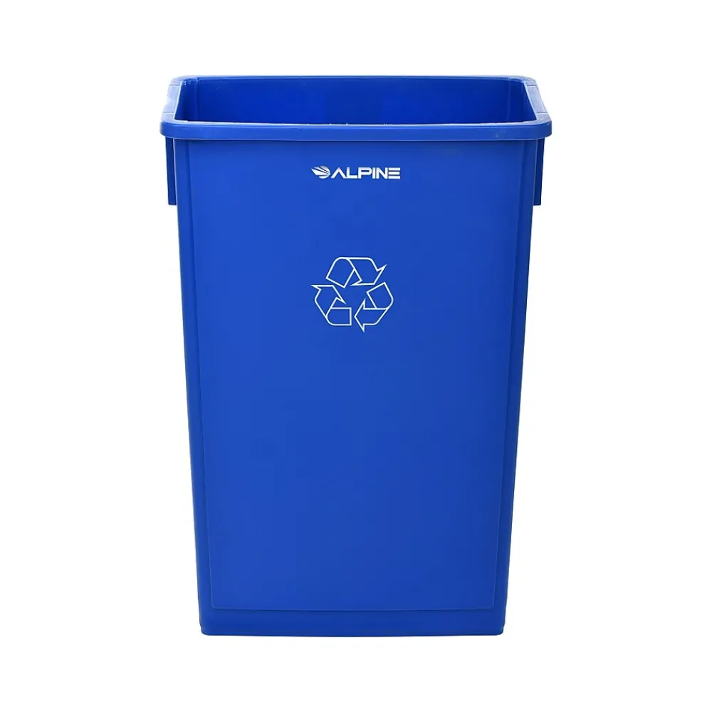 Polypropylene Commercail Indoor Trash Can with Slotted Lid, 23-Gallon, Blue, 2/Pack (ALP477-R-BLU-PKG3-2)<Alpine Industries Online