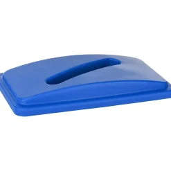 Polypropylene Commercail Indoor Trash Can with Slotted Lid, 23-Gallon, Blue, 2/Pack (ALP477-R-BLU-PKG3-2)<Alpine Industries Online