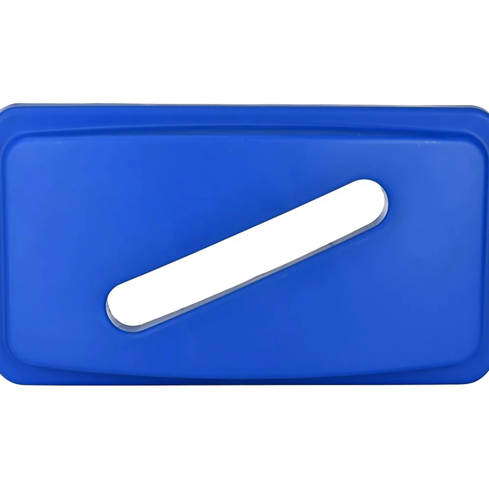 Polypropylene Commercail Indoor Trash Can with Slotted Lid, 23-Gallon, Blue, 2/Pack (ALP477-R-BLU-PKG3-2)<Alpine Industries Online