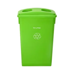 Polypropylene Trash/Recycling Can with Slotted Lid and Dolly, 23-Gallon, Lime Green (ALP477-LGRN-3PKD)<Alpine Industries Clearance