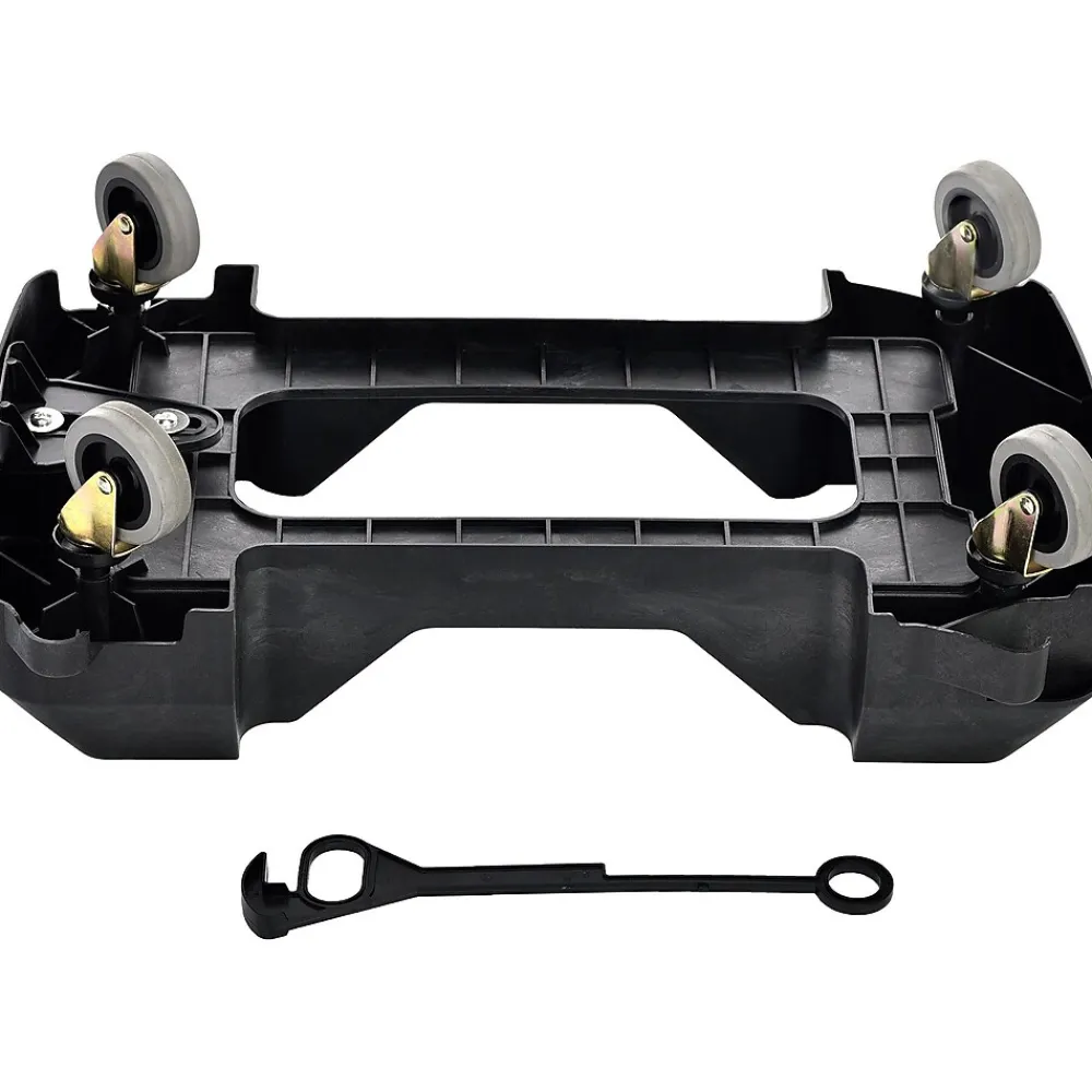 Polypropylene Trash/Recycling Can with Slotted Lid and Dolly, 23-Gallon, Lime Green (ALP477-LGRN-3PKD)<Alpine Industries Clearance