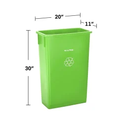 Polypropylene Trash/Recycling Can with Slotted Lid and Dolly, 23-Gallon, Lime Green (ALP477-LGRN-3PKD)<Alpine Industries Clearance
