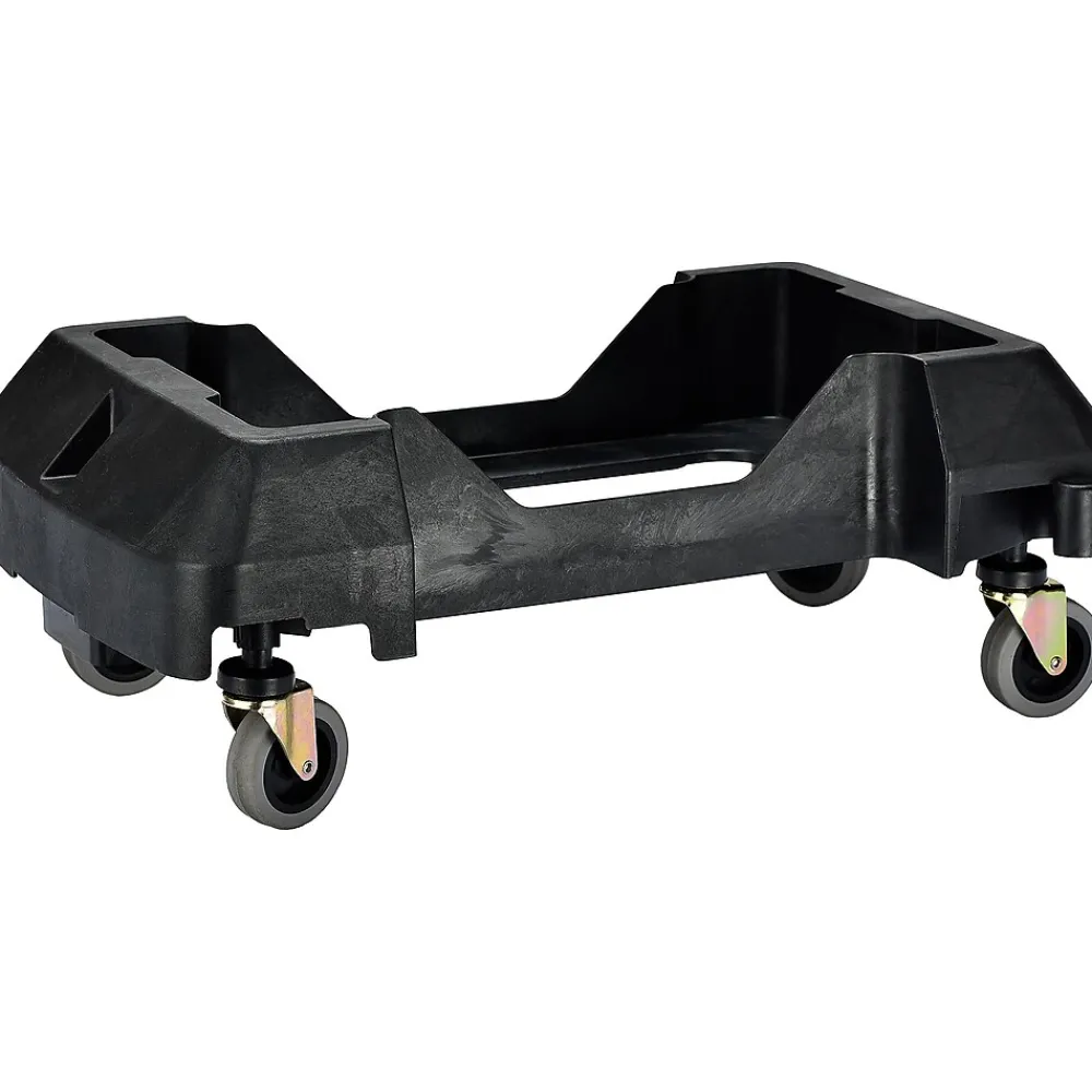 Polypropylene Recycling Bin with Swing Lid and Dolly, 23-Gallon, Green (ALP477-GRN1-PKD)<Alpine Industries New