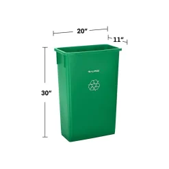 Polypropylene Recycling Bin with Swing Lid and Dolly, 23-Gallon, Green (ALP477-GRN1-PKD)<Alpine Industries New