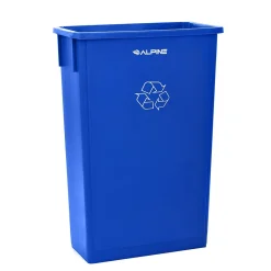 Recycling Container with Paper Slotted Recycling Lid, Blue (477-R-BLU-PKG3)<Alpine Industries New