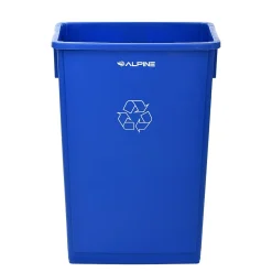 Recycling Container with Paper Slotted Recycling Lid, Blue (477-R-BLU-PKG3)<Alpine Industries New