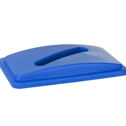 Recycling Container with Paper Slotted Recycling Lid, Blue (477-R-BLU-PKG3)<Alpine Industries New