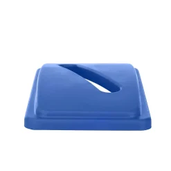 Recycling Container with Paper Slotted Recycling Lid, Blue (477-R-BLU-PKG3)<Alpine Industries New