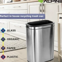 Single-Stream Recycling Station, 10.5 Gallon, Stainless Steel (ALP470-40L-CO)<Alpine Industries Best