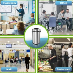 Stainless Steel Indoor Trash Can, 17 Gallon, Silver (470-65L)<Alpine Industries Outlet