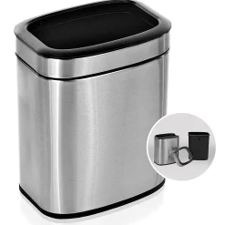 Stainless Steel Indoor Trash Can with Liner, 2.6 Gallon, Silver (470-10L)<Alpine Industries New