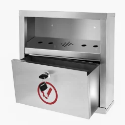 Stainless Steel Outdoor Cigarette Receptacle, 1 Gallon, Stainless Steel (490-02-SS)<Alpine Industries Hot