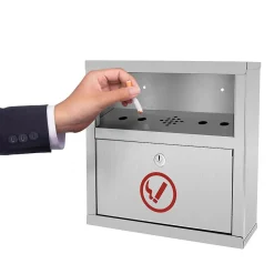 Stainless Steel Outdoor Cigarette Receptacle, 1 Gallon, Stainless Steel (490-02-SS)<Alpine Industries Hot