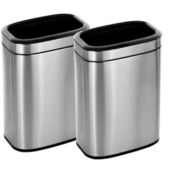 Stainless Steel Indoor Trash Can, 5.3 Gallon, Silver, 2/Pack (470-20L-2PK)<Alpine Industries New