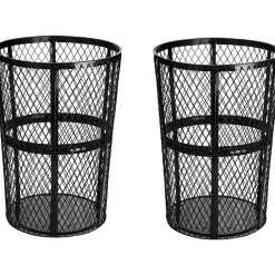 Stainless-Steel Outdoor Trash Can, 48-Gallon, Black, 2/Pack (ALP473-48-BLK-2PK)<Alpine Industries Outlet