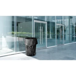 Stainless-Steel Outdoor Trash Can, 48-Gallon, Black, 2/Pack (ALP473-48-BLK-2PK)<Alpine Industries Outlet