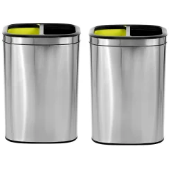 Stainless Steel Trash Can with Open Lid, 10.5-Gallon, 2/Pack (ALP470-R-40L-2PK)<Alpine Industries Discount