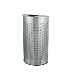Stainless Steel Perforated Half Round Trash Can, 12 Gallon, (ALP438-12HR-SS)<Alpine Industries Online