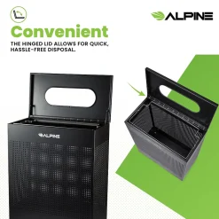 Stainless Steel Trash Can, 23 Gallon, Black (ALP438-23-BLK-MK)<Alpine Industries Best
