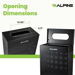 Stainless Steel Trash Can, 23 Gallon, Black (ALP438-23-BLK-MK)<Alpine Industries Best