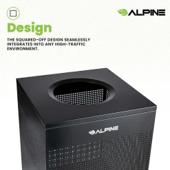 Stainless Steel Trash Can, 40 Gallon, Black (ALP438-40-BLK-MK)<Alpine Industries Hot