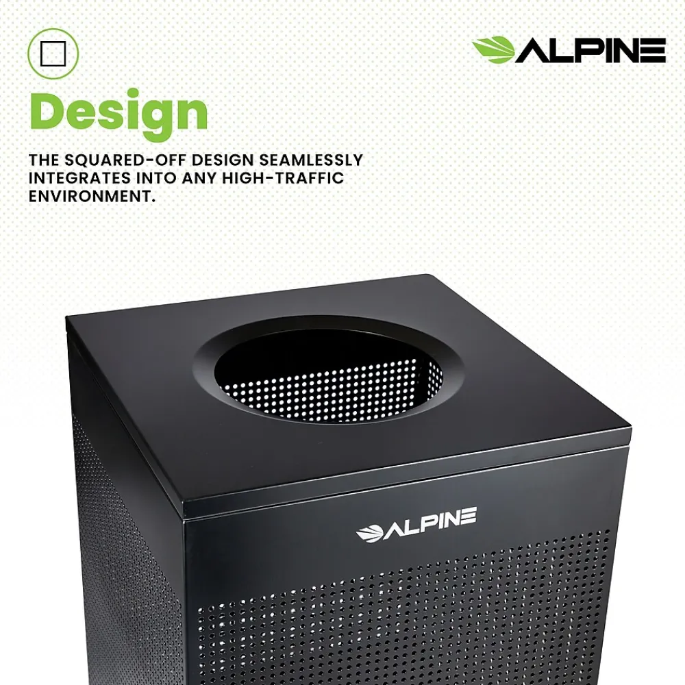 Stainless Steel Trash Can, 40 Gallon, Black (ALP438-40-BLK-MK)<Alpine Industries Hot