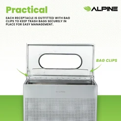 Stainless Steel Trash Can, 23 Gallon, Silver (ALP438-23-SS-MK)<Alpine Industries Sale