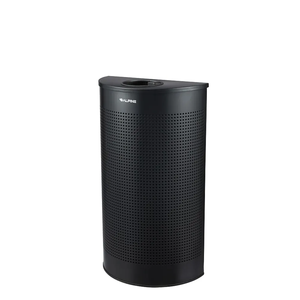 Stainless Steel Trash Can, 12 Gallon, Black (ALP438-12HR-BLK)<Alpine Industries