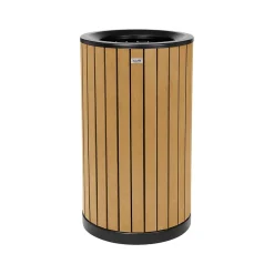 Steel Outdoor Trash Can with Open Lid, 32 Gallon, Cedar/Black (ALP4400-01-CD)<Alpine Industries