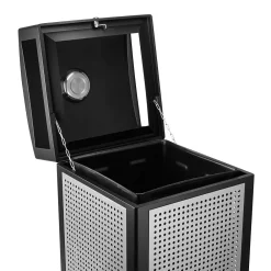 Steel Outdoor Commercial Trash Can with Ashtray Dome Lid, 40-Gallon, Silver, 2/Pack (ALP472-40-SIL-2PK)<Alpine Industries Discount