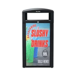 Steel Outdoor Trash Can with Covered Top Lid, 40-Gallon, Gray Stone (ALP471-40-GRYS-SGN)<Alpine Industries Hot