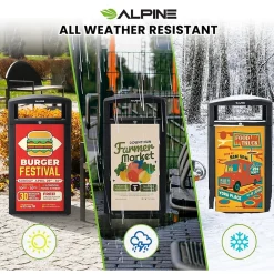 Steel Outdoor Trash Can with Covered Top Lid, 40-Gallon, Gray Stone (ALP471-40-GRYS-SGN)<Alpine Industries Hot