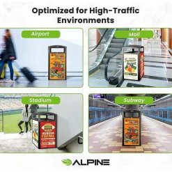 Steel Outdoor Trash Can with Covered Top Lid, 40-Gallon, Gray Stone (ALP471-40-GRYS-SGN)<Alpine Industries Hot