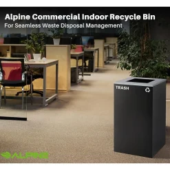 Steel Trash Can with Lid, 29-Gallon, Black (ALP4450-KIT-BLK-S-TR)<Alpine Industries Discount