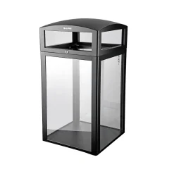 Steel/PC Outdoor Trash Can with Dome Lid, 40 Gallon, Clear (471-40-CLR)<Alpine Industries New