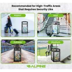 Steel/PC Outdoor Trash Can with Dome Lid, 40 Gallon, Clear (471-40-CLR)<Alpine Industries New