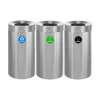 Three-Stream Recycling Station, 81-Gallon, Stainless Steel (ALP475-27-R-T-CO)<Alpine Industries Online