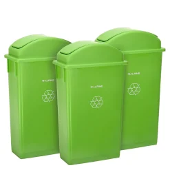 Trash Can with Swing Lid, 23-Gallon, Lime Green, 3/Pack (4778-1-LGRN-3)<Alpine Industries Best